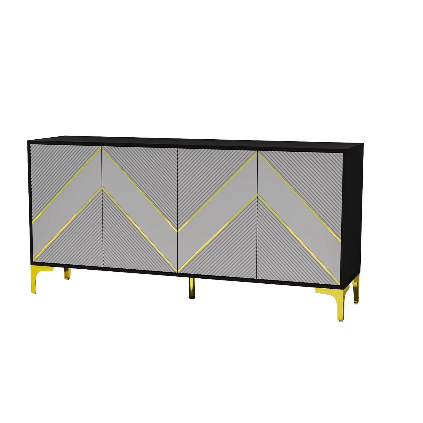 MONSLIPA Kitchen Buffet Sideboard, 2 Door Storage Cabinet Cupboard for Dining Room