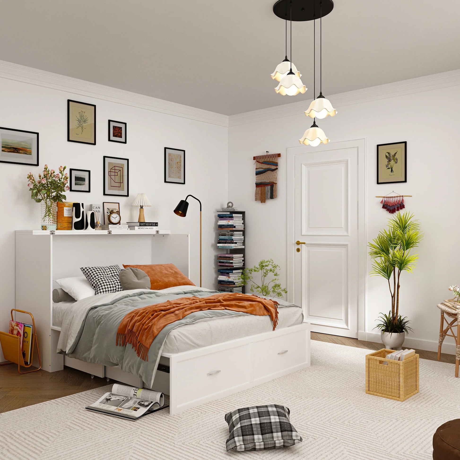 MONSLIPA Full Size Murphy Bed with Drawers and Dresser, Space-Saving Convertible Cabinet Bed for Guest Room MONSLIPA Full Size Murphy Bed with Drawers and Dresser, Space-Saving Convertible Cabinet Bed for Guest Room