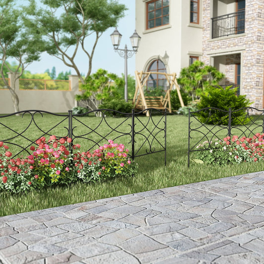 MONSLIPA Decorative Garden Fence, Multi-purpose Mesh Fences Landscape Border Fencing, 23.6"x24.4" (5 Panels)