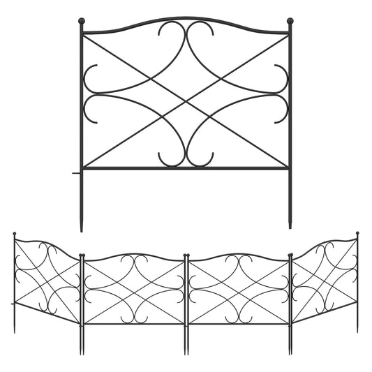 MONSLIPA 5 Panels Decorative Garden Border Fence