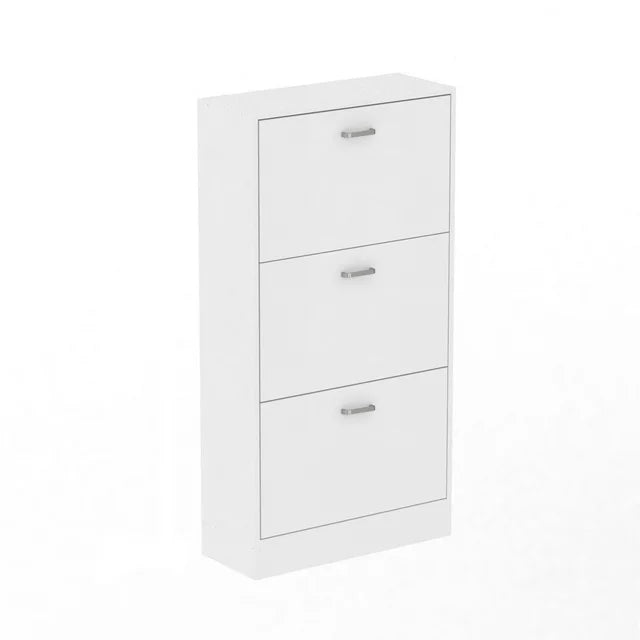 MONSLIPA Shoe Organizer Cabinet with 2 Flip Drawers, Freestanding Shoe Storage Cabinet, White