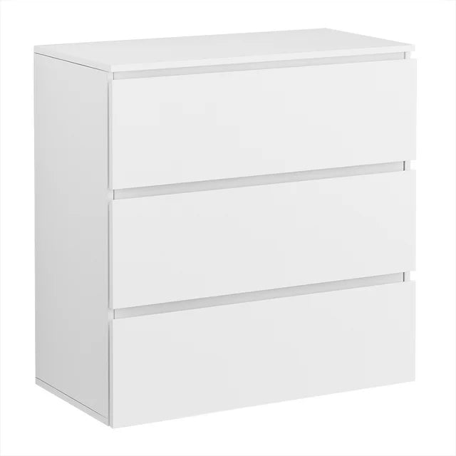 MONSLIPA Modern 3 Drawer Dresser, Storage Bedroom Chest for Kids Room, Bathroom Closet Entryway Hallway Nursery, Chest of Drawers Vertical Storage Cabinet, White