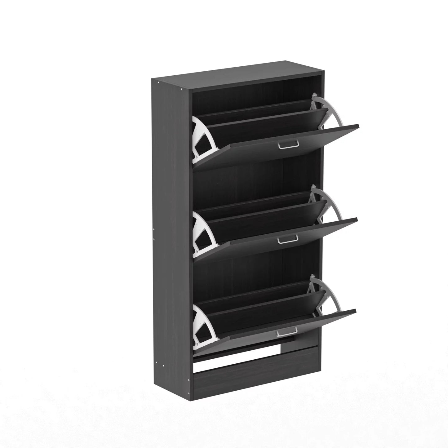 MONSLIPA Shoe Organizer Cabinet with 2 Flip Drawers, Freestanding Shoe Storage Cabinet, Black