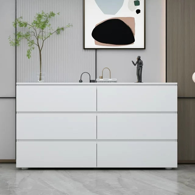 MONSLIPA 6 Drawer Double Dresser in White