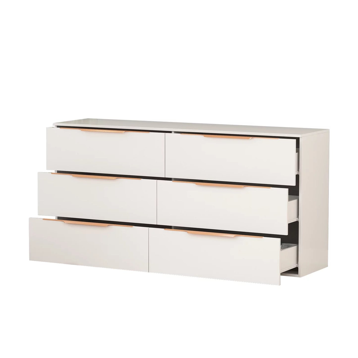 MONSLIPA 6 Drawer Dresser for Bedroom, White