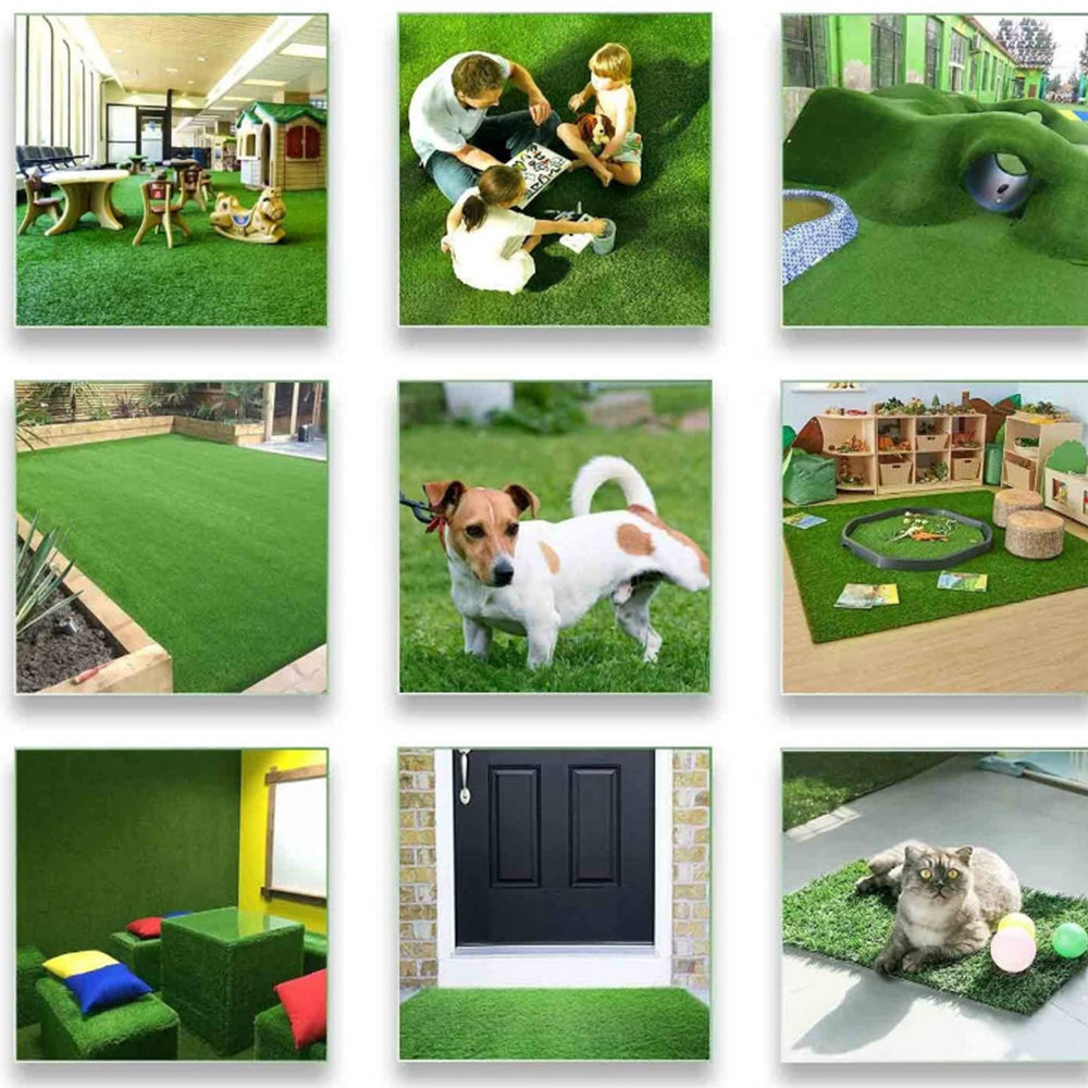 MONSLIPA Realistic Artificial Grass Turf Lawn, Indoor Outdoor Garden Lawn Landscape Synthetic Grass Mat Fake Grass Rug, Faux Grass Rug Carpet for Pets,10x6.5FT