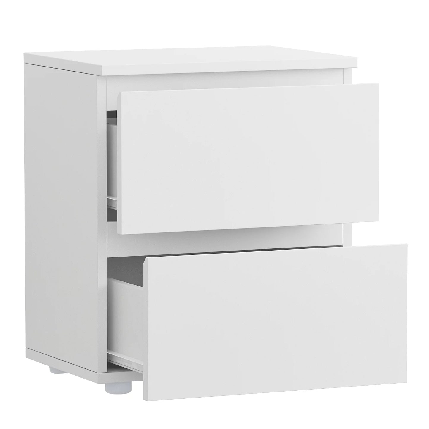 MONSLIPA Set of 2 Nightstand with 2 Drawer, Minimalist and Versatile End Side Table Bedside Table White