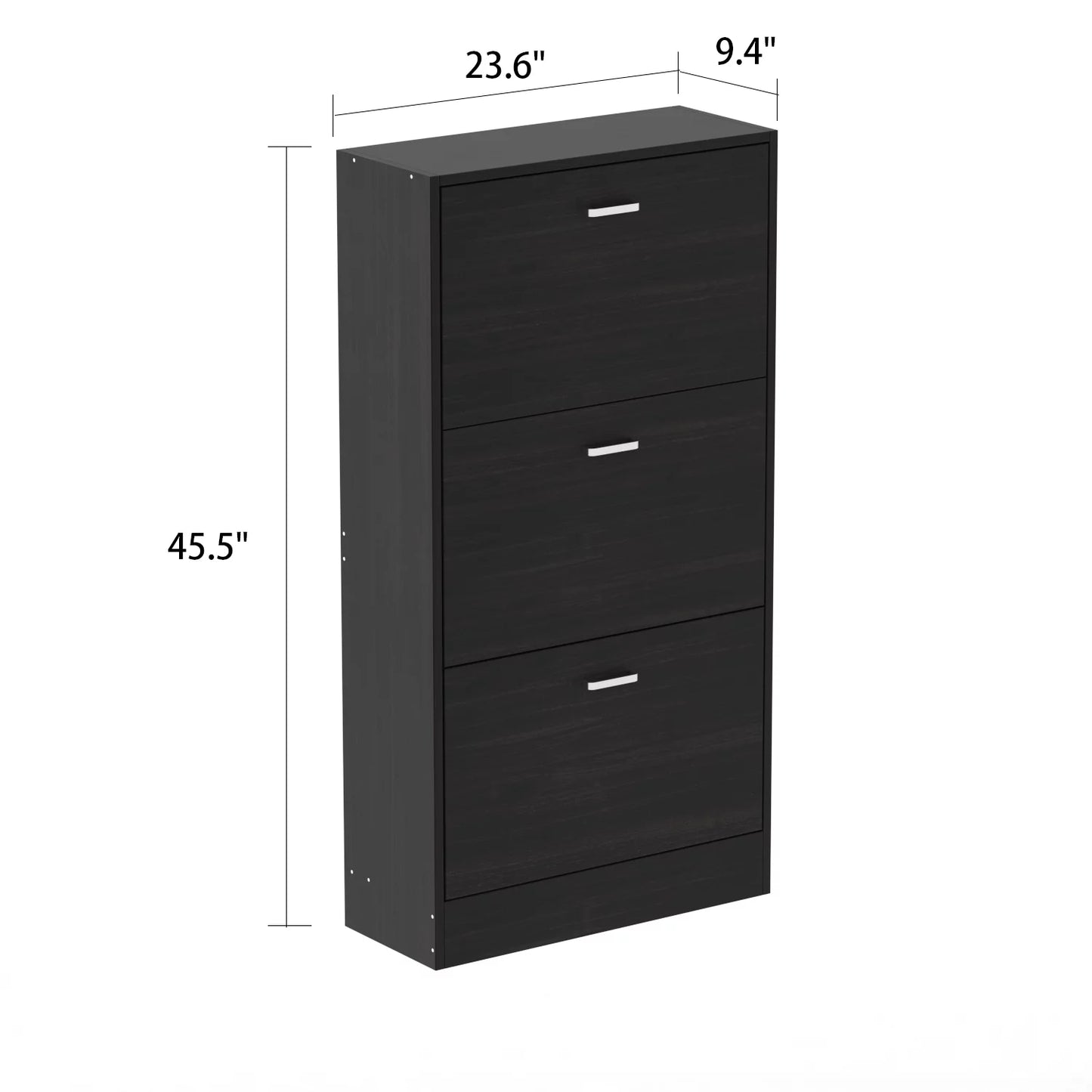 MONSLIPA Shoe Organizer Cabinet with 2 Flip Drawers, Freestanding Shoe Storage Cabinet, Black