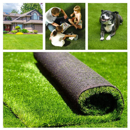 MONSLIPA Realistic Artificial Grass Turf Lawn, Indoor Outdoor Garden Lawn Landscape Synthetic Grass Mat Fake Grass Rug, Faux Grass Rug Carpet for Pets,10x6.5FT