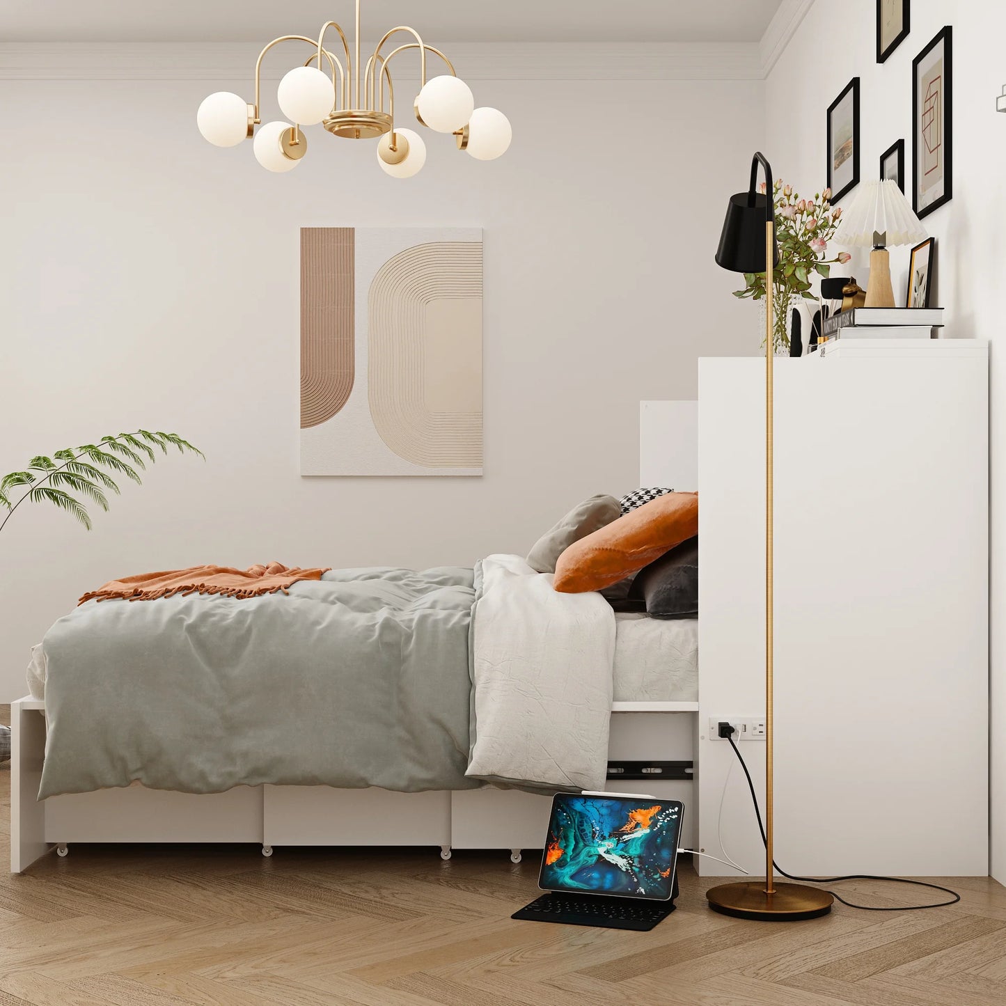 MONSLIPA Full Size Murphy Bed with Drawers and Dresser, Space-Saving C MONSLIPA Full Size Murphy Bed with Drawers and Dresser, Space-Saving C